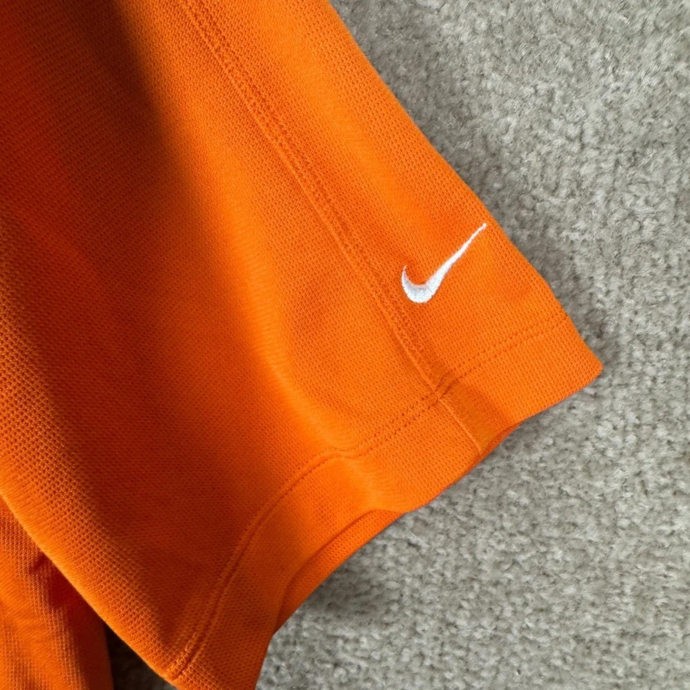 Nike‎ Golf Polo Shirt Mens Large Orange Short Sleeve Nike FIT DRY Swoosh Logo